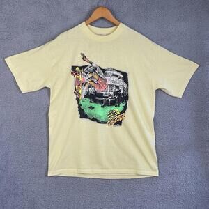 sub human 1988 VTG tshirt j. collins DG sportswear skateboarding yellow SEE PICS